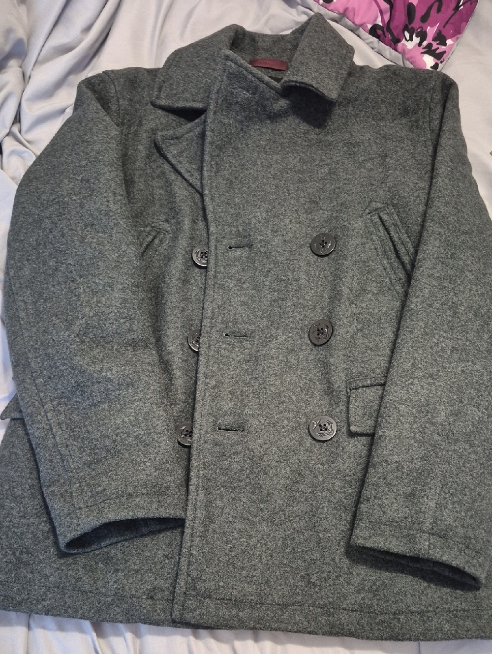 Men's Gray Old Navy Peacoat Jacket Size Medium